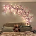 thumbnail image 4 of 96 LED Cherry Blossom Branch Vine Light, Wall Hanging Decoration Light, USB Powered with 8 Lighting Modes, Remote Control Version, 4 of 11