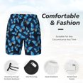 thumbnail image 5 of Lsque Mens Swim Trunks Blue Butterfly Pattern - Bathing Suit Compression Liner - Beach Swim Shorts Swimwear - (S-3XL) - Stretch Quick Dry -X-Large, 5 of 9