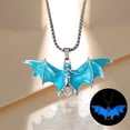 thumbnail image 4 of Halloween Dark Glowing Bats Pendant Cool Street Necklace Accessory Punk Cool Vampire Halloween Necklace Jewelry, 4 of 7