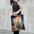 thumbnail image 4 of Merry Christmas Alaskan Malamute Santa Hat Xmas Tree Winter Holiday All Over Print 3D Canvas Tote Bag Alaska Mal Dog Lovers Gifts Reusable Handbag - 01013, 4 of 5