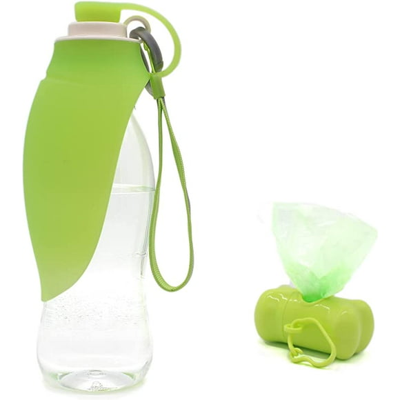 Jinsinto Dog Water Bottle, Portable Dispenser Bowl for Walking Pet Dogs, Travel Hiking Foldable Drinking Feeder Container Bowls, Squeeze Water Bottle for Traveling, 20 OZ Large Breed Outdoor Cup