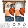 thumbnail image 5 of Boho Geometric Kitchen Towels Set of 2, Orange Blue Abstract Patterned Gold Stripes Absorbent Dish Towels for Kitchen, Microfiber Hand Towel, Quick Drying Tea Towel for Cleaning Decorative Dishcloths, 5 of 7
