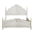 thumbnail image 4 of Benjara Princess Floral Motif Carvings Full Size Bed - Antique White, 4 of 7