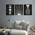 thumbnail image 6 of Minimalist Boho Canvas Wall Art - Mid Century Modern Geometric Sunshine Pictures Prints Black and White Artworks Bohemian Wall Art for Bedroom Living Room Bathroom Office Decor 12" x 16" x 3 Piece Set, 6 of 6