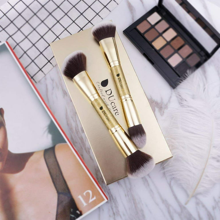 12pcs High-end Light Gray Makeup Brush Set + Cosmetic Foundation Sponge  (dry Wet Dual Use) + Pink Brush Cleaner Kit Combo
