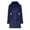 Navy, variant on Xunlbb Coat Rain Jacket Women's Long-sleeved Hooded Zipper Tie Solid Color Coat Jacket,S-2XL