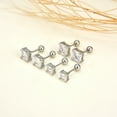 thumbnail image 2 of 3 Pairs Surgical Stainless Steel Screw Back Stud Earrings, Heart Square Princess Cut Horse Eye Teardrop Triangle Cubic Zirconia Stud Earrings Set, 2 of 7