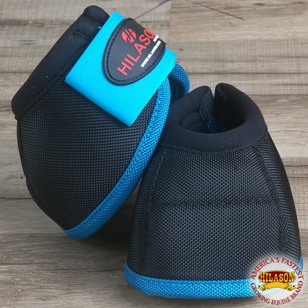 - SML HILASON HORSE BALLISTIC OVERREACH NO TURN BELL BOOTS PAIR BLACK TURQUOISE