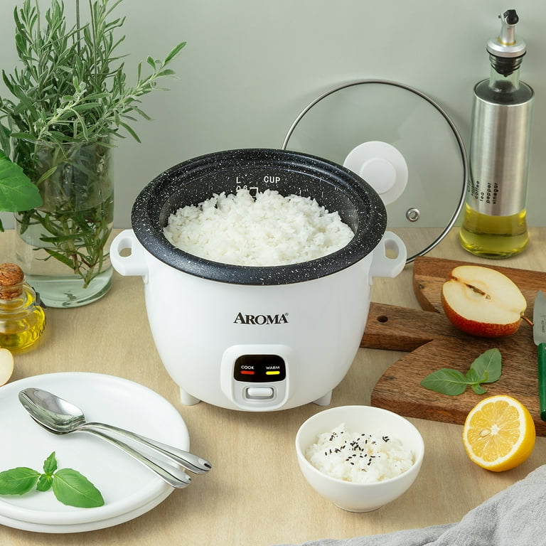 Aroma 6-Cup (Cooked) Rice & Grain Cooker, White