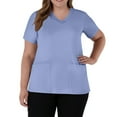 thumbnail image 5 of Scrub Tops Women Vneck Short Sleeve Nurse Working Uniforms Solid Color Stretch Nursing Medical Scrubs T Shirts with Pockets, 5 of 5