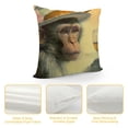 thumbnail image 4 of Sheronv Monkey Graphic Decorative Cushion Throw Pillow Cover for Home Couch Living Room Bed Sofa - Short Plush Material - Printed on Both Sides - 1PC 18x18in, 4 of 5
