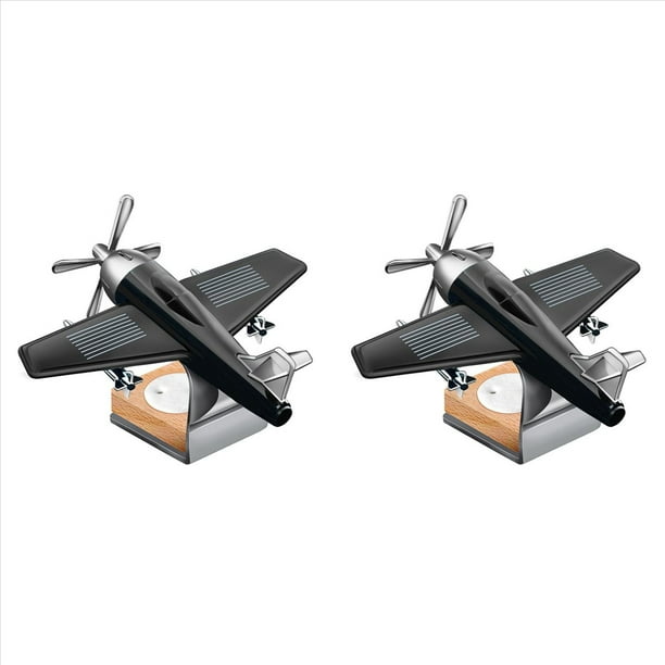 2X Avión Giratorio con Energía Solar Decoración de Aviones de Escritorio Decoración de Interiores Decoración de Automóviles Regalo de Cumpleaños para Niños,A