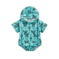 thumbnail image 1 of Coduop Baby Boys Summer Jumpsuit Bull Head Print Short Sleeve Hooded Romper for Newborn Infant, 1 of 8