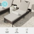 thumbnail image 5 of Martha Stewart Indoor-Outdoor Adjustable Patio Chaise Lounge Chair in Brown Rattan Wicker with Tan All-Weather Cushions, 5 of 13