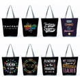 thumbnail image 2 of Bolso de mano con estampado de letras coloridas para mujer, bolsa de hombro personalizable, ideal para regalo de profesor de escuela y playa xuanjing  unisex, 2 of 2