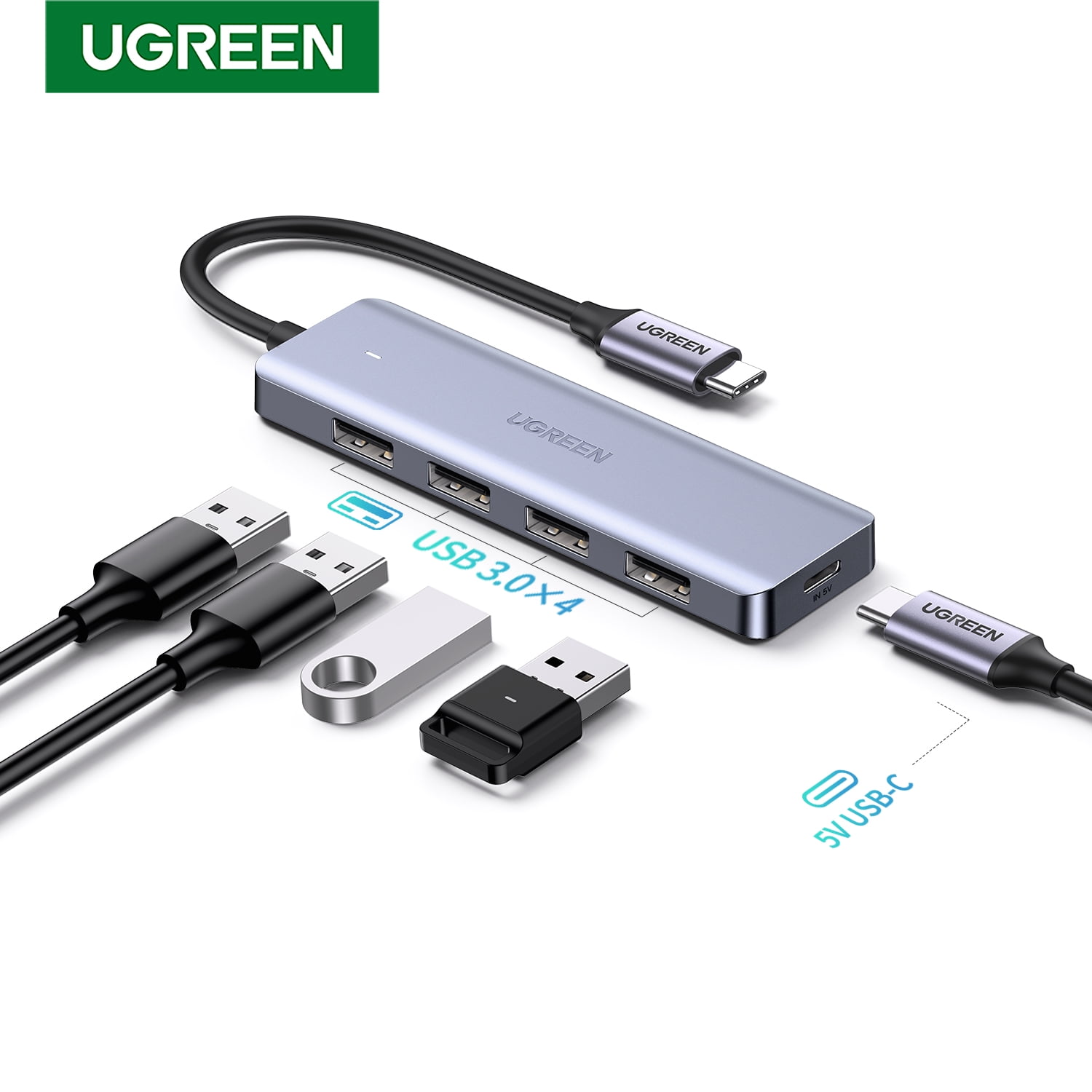 New Type C to 4 Port USB 3.0 Hub Adapter For Macbook Pro Google ChromeBook PC 