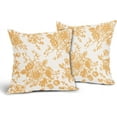 thumbnail image 2 of Orange and Cream Floral Pillow Covers 16x16 Inch Set of 2 Vintage Floral Throw Pillow Covers Chinoiserie Flower Pillowcases Rustic Farmhouse Cotton Linen Cushion Covers for Couch Bed Sofa Decor, 2 of 6