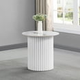 thumbnail image 2 of Rowena Round Sintered Stone End Table White Faux Marble, 2 of 4