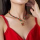 thumbnail image 1 of Adornos navideños, regalos navideños, collar de perlas navideñas, colgante de copo de nieve navideño, collar de cadena de clavícula personalizado, collar de festival de aleación, 1 of 6