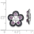 thumbnail image 2 of Sterling Silver Rhodium Amethyst & Black Sapphire Earring Jacket (16 X 15) Made In China qj141feb, 2 of 5