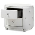 thumbnail image 6 of Allora 2 Drawer Faux Leather Tufted Nightstand in White, 6 of 6