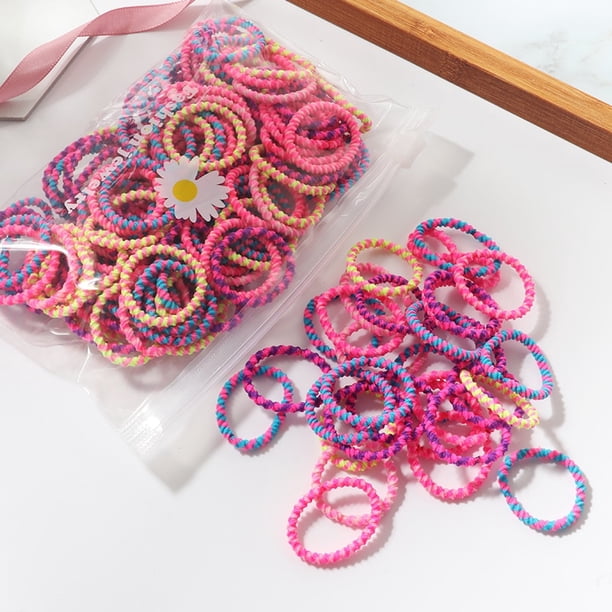 100 unids/set de bandas para el cabello de Color caramelo para niñas, accesorios para el cabello para niñas, banda de goma elástica, banda para el cabello, bandas de soporte para coletas para niños Tan Jianjun unisex