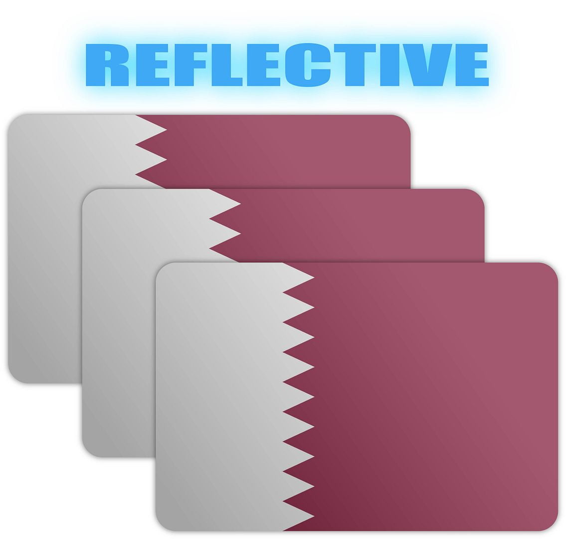 (x3) 3M Reflective Qatar Flag Stickers Versatile & High Quality