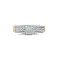 thumbnail image 2 of Diamond Princess 14kt Yellow Gold Princess Diamond Bridal Wedding Ring Band Set 1/2 Cttw, 2 of 4