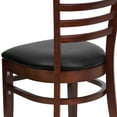 thumbnail image 6 of Flash Furniture HERCULES Series Ladder Back Mahogany Wood Restaurant Chair - Black Vinyl Seat, 6 of 11