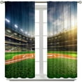 thumbnail image 2 of Football Curtains Boys Bedroom Room Curtains Sports Kids Arena Stadium Men''s Room Blackout Curtains 42x63 Inches 2 Panels, 2 of 6
