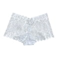 thumbnail image 2 of Women's Elegant Lace Boyshorts Breathable Hollow Out Underwear With Comfort Fit Design, S, White, 2 of 3