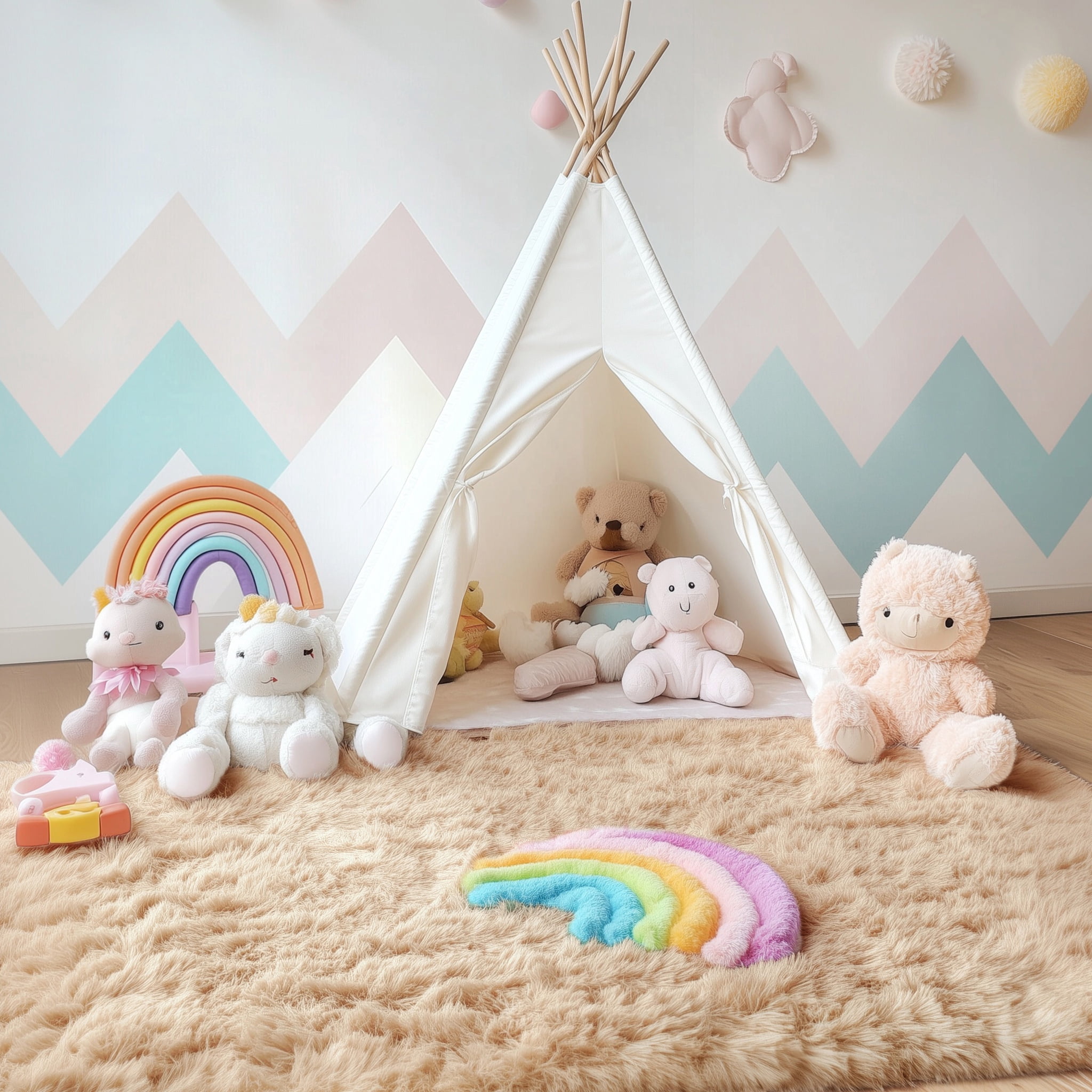 Buganda Area Rugs for Living Room 5'X8', Soft and Fluffy Shaggy Carpet for Pets, Machine Washable Floor Rugs for Bedroom, Camel