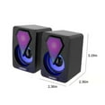 thumbnail image 3 of Teissuly Light Emitting Computer Speaker USB Mobile Phone Laptop Desktop Mini Speaker Hifi Stereo Sound Wired Subwoofer Computer Speakers 2 Pcs, 3 of 8