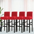 thumbnail image 1 of PiccoCasa Stretch Spandex Bar Stool Cover for Short Back Chair Red 4, 1 of 8