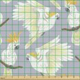thumbnail image 2 of Ambesonne Tropical Fabric by the Yard Upholstery, Cockatoo Parrots Birds Art, 1 Yard, Purple Grey Pale Yellow, 2 of 5
