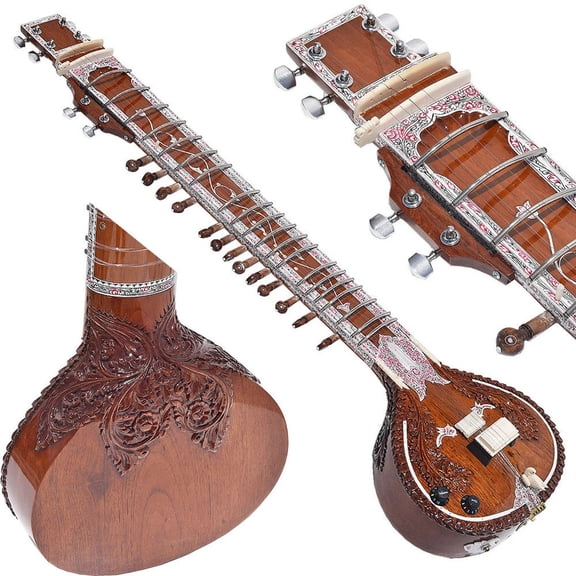Sitar Designer Tun Wood- Vilayat Khan Style-6 Main String 12 or 13 Sympathetic Strings