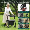 thumbnail image 4 of The Tale Maker Portable 4-Wheel Rolling Walker for Seniors,500 lbs capacity rollator walker with seat&brakes, 4 of 12