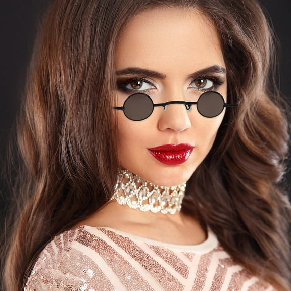 UPKOCH Round Sunglasses For Men Vintage Round Eyewear Red 2Set 5.89X5.11X1.18Inch