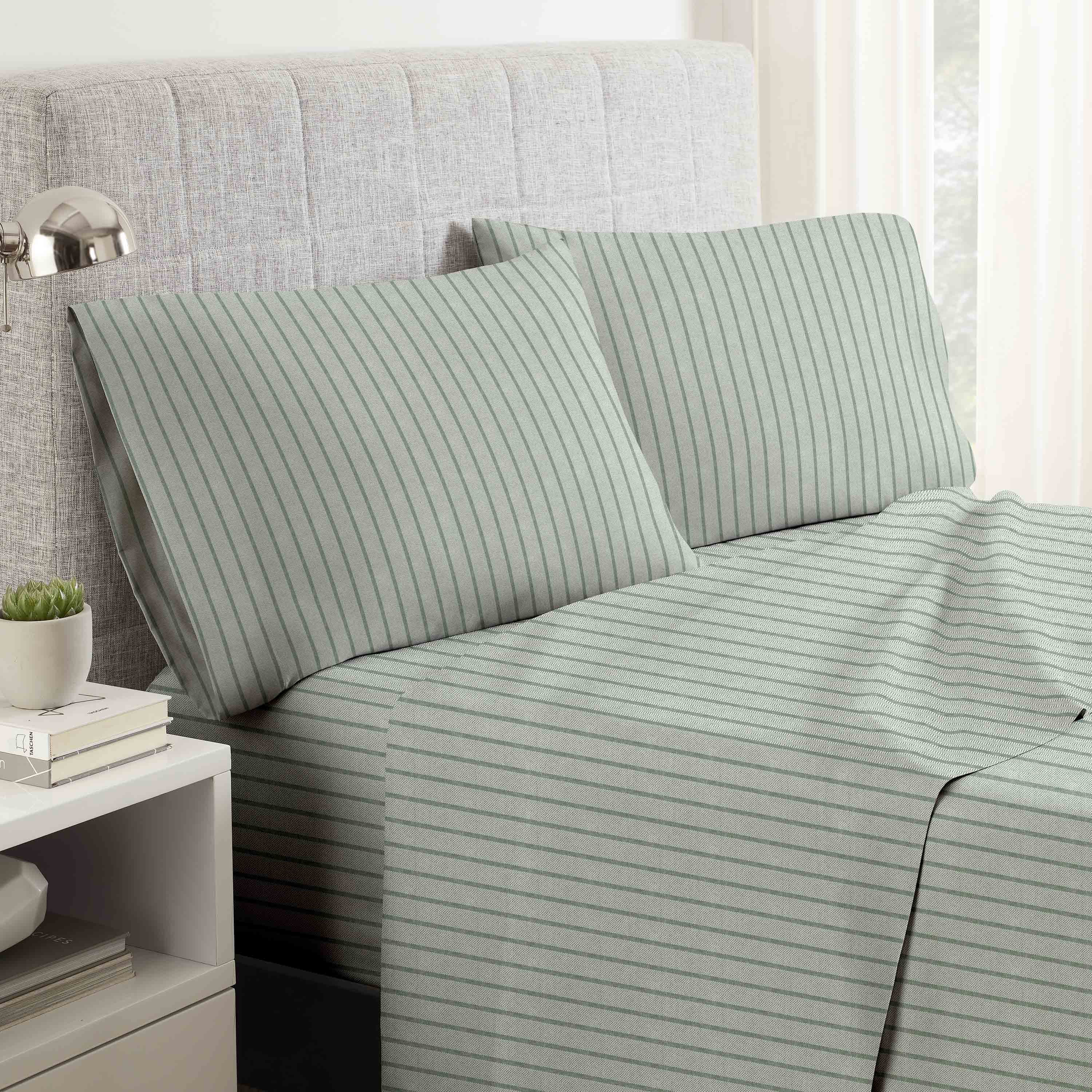 Martex Easy Living Cationic Stripe Full Charcoal Sheet Set