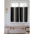 thumbnail image 6 of Kitchen Curtains 54 Inches length, Black Beige Striped Window Treatment Curtain Drapes, Modern Farmhouse Retro Lines Thermal Insulated Drapes for Basement Hotel RV, 42"x54", 2 Panels, 6 of 7