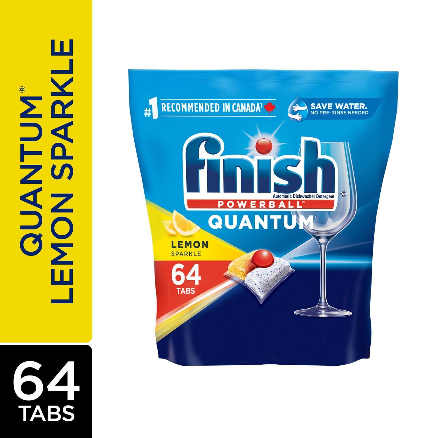 Finish Power Ball Quantum Dishwasher Detergent Pods, No pre sinse needed, For Deep clean & sparkling shine, Lemon Sparkle