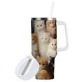thumbnail image 2 of Cute Cats Black and White Tumbler with Handle and Straw Insulated Travel Mug Reusable Stainless Steel Water Bottle 40 oz, 2 of 7