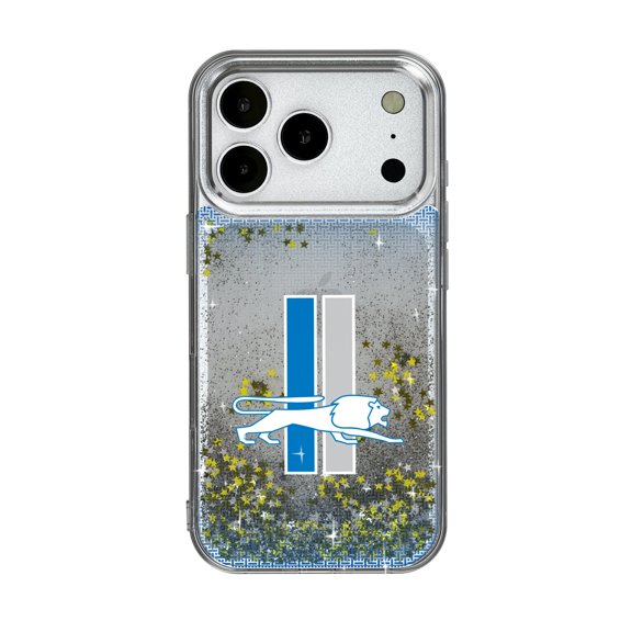 Detroit Lions Linen Logo iPhone Glitter Case