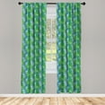 thumbnail image 4 of Ambesonne Tropical Window Curtains, Leaves Seaweed Sea Plants, Each 28" W x 63" L, Azure Blue Green, 4 of 4
