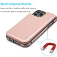 thumbnail image 3 of Tiflook Wallet Case For iPhone 13 Pro (6.1 inch) 2021 Minimalist PU Leather Card Holder Magnetic Closure Slim Cover Rose Gold, 3 of 7