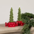 thumbnail image 2 of Creative Co-Op Unscented Tree Shaped Taper Candles, Cedar Green, Boxed Set of 2, 2 of 3