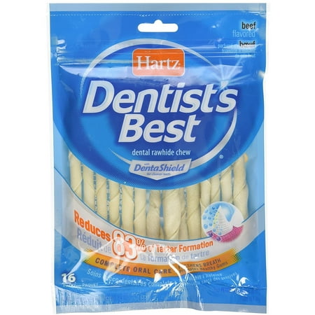 Hartz Dentist's Best with DentaShield Rawhide Chews for Dogs