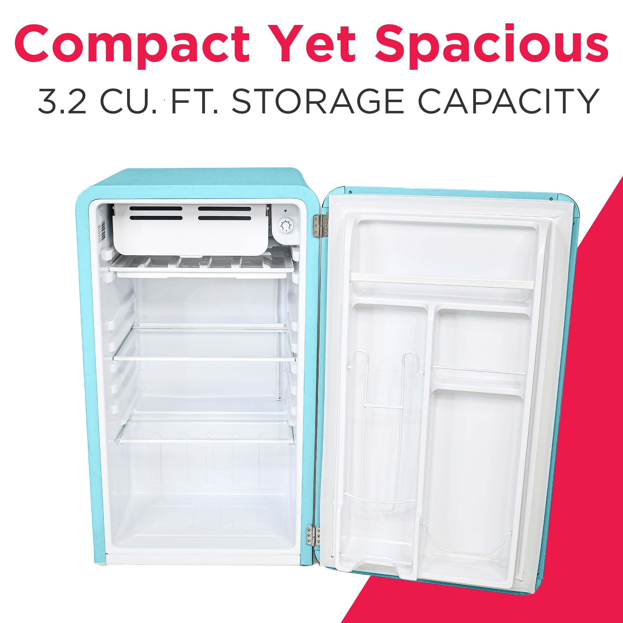 Frigidaire 3.2 Cu. ft. Retro Refrigerator, Mini Fridge with Freezer for Apartment, Dorm, Office, Bedroom, Blue