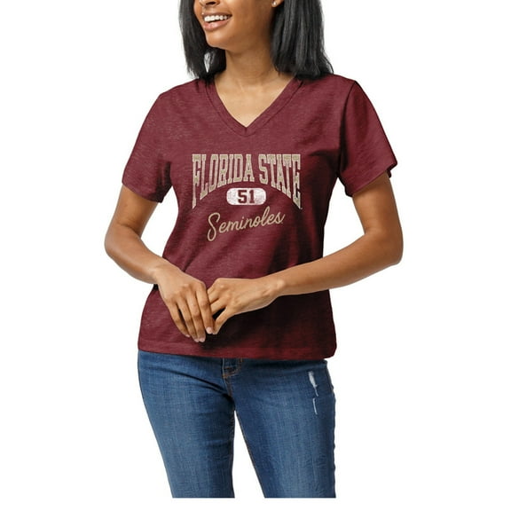 Women's Garnet Florida State Seminoles Intramural Tri-Blend Boyfriend V-Neck T-Shirt