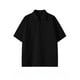 thumbnail image 1 of Blusa y camisa de manga corta con cuello vuelto para hombre, fina, holgada, ventilada, de color liso, con solapa y estampado de tela, blusa de manga corta para hombre, poliéster, 1 of 3